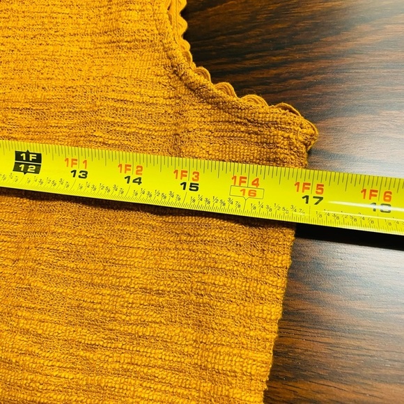 J. Crew Factory Textured Tank Top with Scallop Trim, Size XS, Burnished Copper - Picture 6 of 7